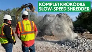 Komplet Krokodile Shredder Recycling Concrete Railroad Ties Removing Metal From End-Product Material