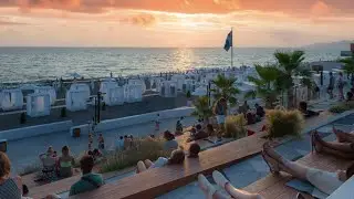 Море. Сочи. Закат. Пляж Ривьера. Sea. Sunset. Beach. RELAX CHILL VIDEO! ULTRA HD 4K.