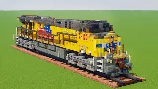 Модель паровоза Union Pacific ES44AC GEVO в масштабе 2,5:1 (Minecraft)