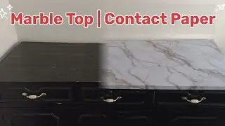 Contact Paper Marble Top Table Makeover ✨ | no music no talking