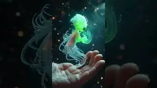 Bioluminescent Wonder: A Glowing Creature in Hand! #cute #8k
