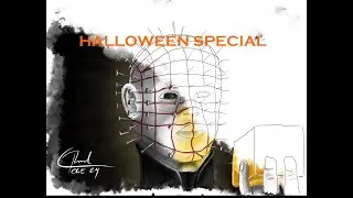 How to draw: Pinhead - HELLRAISER - #Halloween #Drawing #Horrorshorts #howtodraw