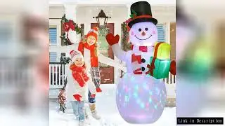 OurWarm 6ft Christmas Inflatables Christmas Decor Outdoor, Inflatable Snowman Penguin Blow Up Decor
