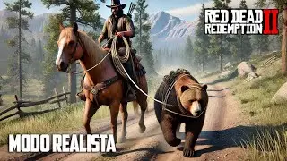 MODO REALISTA - FUGINDO DO VELHO OESTE - Domando Cavalos Selvagens e C&ccedil;ando Ursos  #Ep6 - Red Dead 2