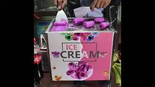 Street Food Mini Fry Roll Ice Cream Machine CE Countertop 30X24CM Fried Ice Cream Roll Maker Machine