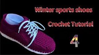 Crochet Tutorial for Winter Sports Shoes 4 冬季运动鞋钩织教程 4