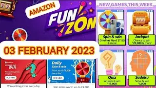 3 February 2023 | Amazon fun zone daily quiz Answers today | Amazon weekly new quiz Answers today |