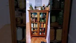Beautiful oak apothecary and freeze dried food storage cabinet! #cookingwithnana