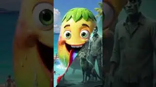Rainbow Water Slide Wala Magic Fruit! 🌈🍍 | Fun Water Park #love #shorts #viral