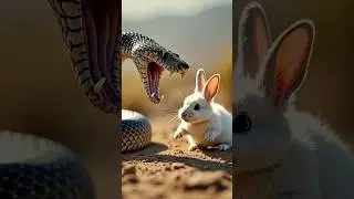 A brave Rabbit saves Kitten from a cruel Person!🐇 #RabbitRescue #CuteAnimals #AnimalRescue