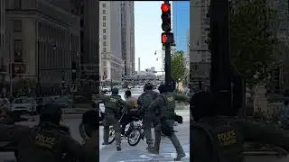 ICE agents chase after a man in downtown Chicago