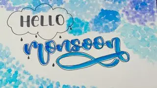 Monsoon calligraphy। Brush pen calligraphy tutorial with background