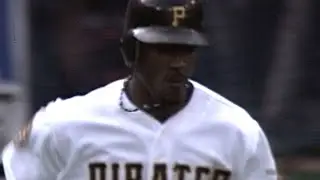 Adrian Brown lines a homer over the wall in right