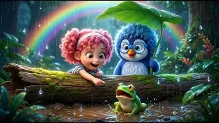 Learn to Rhyme with Frog on a Log | Rainy Day Song for Kids