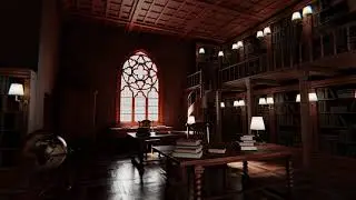 📚 Old LIBRARY Interior 3D Showcase | Medieval Study Flythrough (Blender)