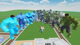 Team Green Hulk vs Team Blue Hulk - Indian Bikes Driving 3D