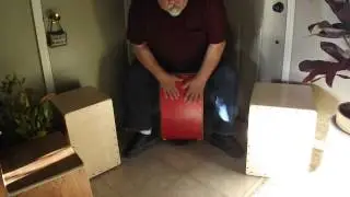 Red faced Machudo Cajon,  premium built body, with super nice string snare wire sizzle