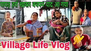 पापड़ हर्रा खाकर बचपन याद आ गया 😍 | Village Life Vlog | Couple Life | Indian Love Marriage Couple 