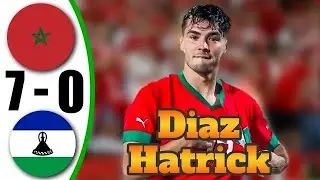 Morocco vs Lesotho 7-0 Maroc vs Lesotho Highlights Brahim Diaz Hat Trick #morocco #football #soccer