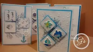 Masculine Card Series Day 1: Nautical Blue and White card Tutorial/DIY Father's day Dad