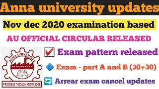 Anna university official circular released about Nov dec 2020 exam