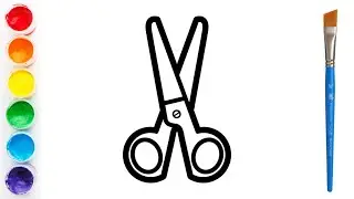 How to draw a Scissors for kids | Scissors Easy Draw Tutorial #scissors
