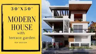 🏡30X50  HOUSE DESIGN [MODERN] | WITH PLANNING🌕️💥💥|TERRACE GARDEN🏕