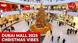 🎄 Рождественские елки и праздничные украшения в Dubai Mall 2025 ✨ | Волшебная праздничная атмосфера