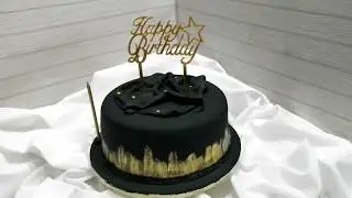 Black and Gold 60th Birthday cake - Sugarpot Delights - South African Youtuber