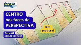 CENTRO nas faces da PERSPECTIVA - 2 pontos #desenho #design  #arquitetura #sketch