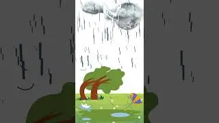 Water Cycle for Kids 💧 | Rain, Puddle, Cloud & Sun | Quiet Time | Music Only #kidsshorts