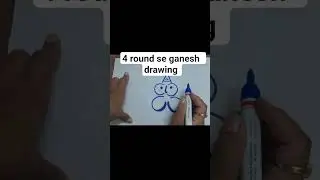 4 round  se ganesh drawing/butterfly shape se ganesh  drawing/ easy drawing Ganesha/