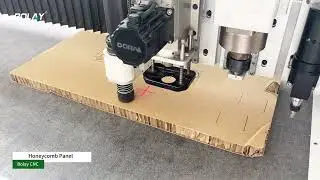 Vibrating knife cutting honeycomb cardboard---the 