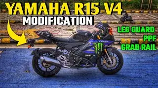 Yamaha R15 V4 2025 Full Modification Guide 🔥 | Best Leg Guard for R15 V4, PPF Cost, Seat Cover,