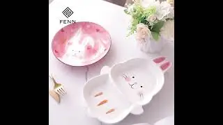 FENN Embossed Cute Animal Pattern Ceramic Plate