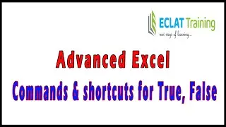 Excel I Advanced Excel Commands & shortcuts for True, False I Eclat Training