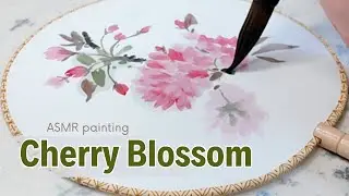 🎨 ASMR Cherry Blossom Art Therapy 🌸 | Soft Brushes, Calming Vibes, No Talking, Pure Relaxation