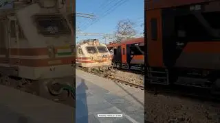 Vande Bharat meets with Unique Aerodynamic Wap5 🔥 #vandebharatexpress #wap5 #irfca
