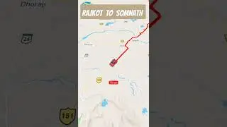 Rajkot to Somnath Map #location #somnath #beach #travel #rajkot #car #vaccation #shorts #views #trip