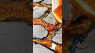 Walnut & copper resin table ⚡🔥🌊 #UntreatedArt #epoxyart #resinart #epoxy #resin #epoxyresin