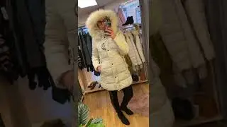 Faux fur hood coat winter white