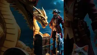 Pirate Cat vs Golden Dragon Epic Rescue at Sea Pixar-Style #animation #ai #mystery #cat #pirates