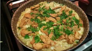 طريقه عمل الريزوتو الايطاليه بالدجاج والفطر  كتيييير طيبه جربوها😋