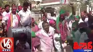 Holi Celebrations In Telangana | MP Malla Reddy Dance | Teenmaar News | V6 News