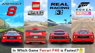 Ferrari F40 Top Speed in Real Racing 3, Forza Horizon 5, LEGO, Asphalt 8 - Car Games Gameplay