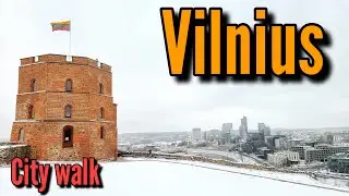 Vilnius - city walk | winter beauty | Lithuania LT | 4K 60 FPS (UHD)