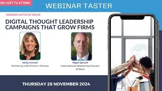PM Forum taster - Digital thought leadership campaigns that grow firms