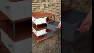 Dresser with rotating drawers.
