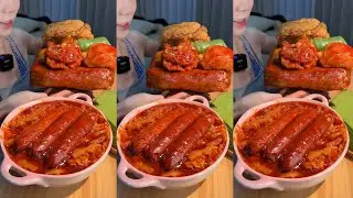 Eat spicy 🔥 🥵 noodles 🍜 with eggs 🤤 🥚 #mukbang #hotpot #yummiestfood