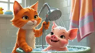 Mother cat saves piglets in the rain and goes home to cook them a delicious meal at home 🐱#cat#funny
